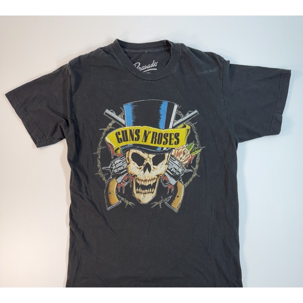 Guns N Roses Skull Graphic Tee Mens Large Black Rock Band Shirt Streetwear